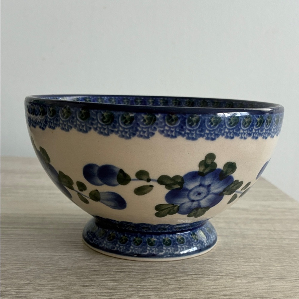 beautiful handcrafted polish pottery berry bowl is a rare find